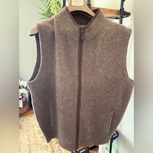 L.L. Bean Men's Zip Up Brown Sweater Vest